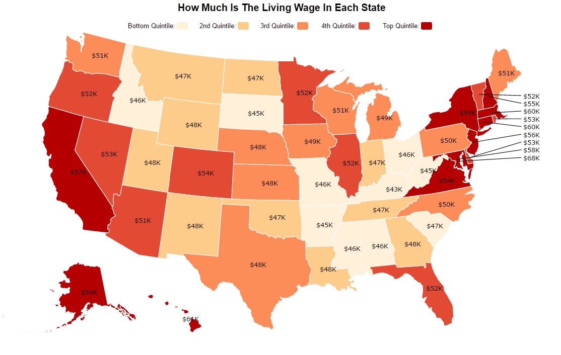 Wage Vs Cost Of Living By State 2024 - Alisa Blinnie